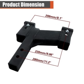 labwork 2-1/4 inch Riser and 8-1/4 inch Drop Adjustable Trailer Dual Hitch Extension 2 inch Receiver 2 inch Shank 7500 Pounds Replacement for RVs Ships Campers Bike Racks and Loading Racks