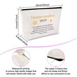 Inspirational Sunshine Makeup Bag Summer Lover Gift Sunshine Themed Cosmetic Bag Motivational Birthday Christmas Gift for Women Friends Mom Wife Grandma Daughter Teacher Coworker Travel Pouch