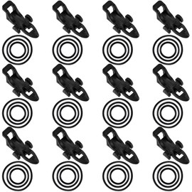 HINZIC 12 Pack Fishing Rod Hook Holder & 36pcs Small/Medium/Large Size Rubber O Rings for Fish Lure Secure Keeper