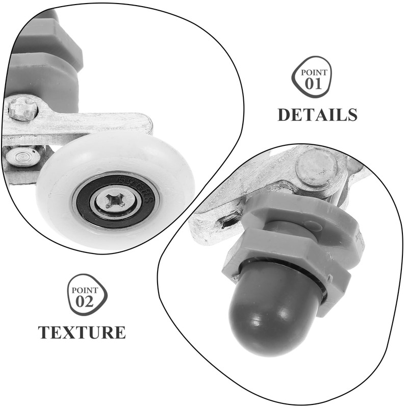 TEHAUX 8pcs Shower Door Rollers Dual Wheel Sliding Glass Hardware