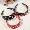 Heart Women's Perforated Wide Unique Lovely Easy Hairband Headband Black 2ea