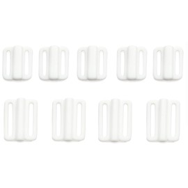 10Pcs White Plastic Bra Strap Hooks Front Closure Hook Plastic Buckles Replacement Hook Clasp Fasteners Bra Swimwear Clip Sewing Supplies