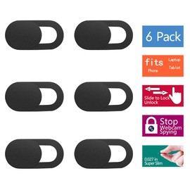 SIREG Webcam Cover Slide Ultra Thin - Web Camera Cover fits Laptop,Tablet,Computer, Smartphone, Protect Your Privacy and Security,Strong Adhesive- 6 Pack