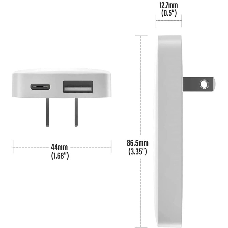 Galvanox Ultra Thin 20W USB-C Flat Wall Charger 3 Pack