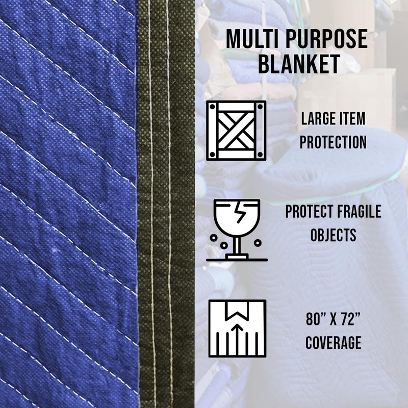Boxer 80in x 72in (43lbs/Doz Weight) Non-Woven Universal Moving Blanket,