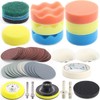74PCS 3Inch Car Headlight Restoration and Polishing Kit, Sanding Discs