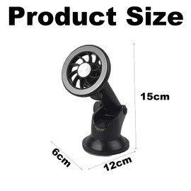 Car Mount, Magnetic Car Phone Holder, 360° Rotating Adjustable and Foldable, Dashboard/Windshield Phone Holder for Gym/Smooth Surface (Black)