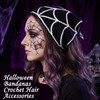 2Pcs Goth Crochet Bandana, Halloween Hair Accessories for Women