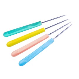 ZLKSKER (Pack of 4) Leather Stitching Sewing Awl with Plastic Handle, Beading Awl Repair Tool