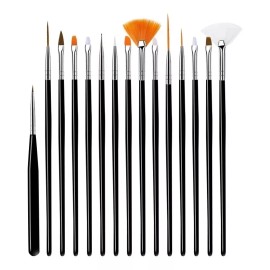 Linea Pinceles Para Manicura Artesanal O Maquillaje Gráfico, 12 Pz
