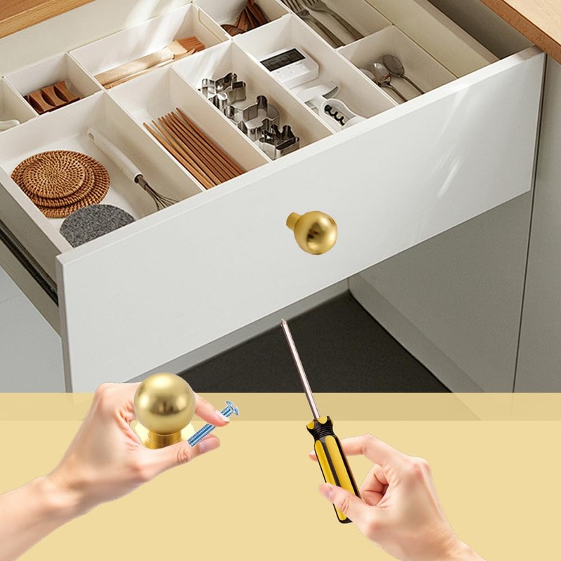 PmLwakiR 6 PCS 25MM Modern Handles Knobs Round Shaped Dresser