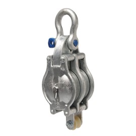Campbell 3042K 6" Double B and L Star Metal Steel Shell Block with K Screw Pin Anchor Shackle, 3300 lbs Load Capacity, 3/4" Rope, 3-1/2" Sheave