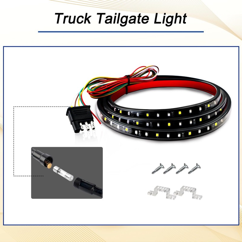 Led Truck Tailgate Light Bar 60 Inch, AveneMark 108 Led