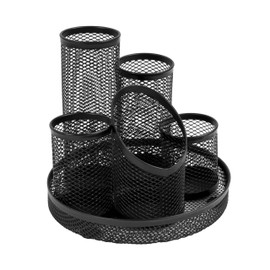 Osco Mesh Pencil Pot Scratch-Resistant with Non-Marking Base 5 Tube Black DT5 B