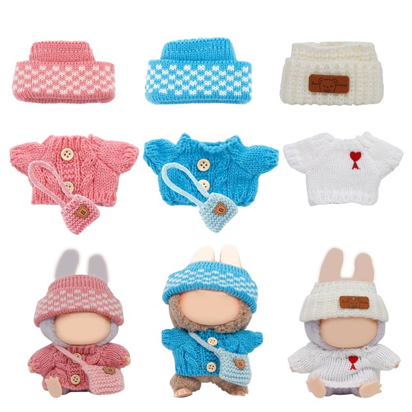 3 Sets Clothes for 17cm Doll，17cm Doll Clothes Outfit Set
