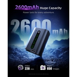 llano 2 Pack 2600mAh Aurora USB-C DMW-BLK22 Battery for Panasonic Lumix DC-S5, DC-S5II, DC-S5IIX, GH5 II, GH6, S5II, S5M2, GH5M2 – Fully decoded, Rechargeable Battery with LED Indicator