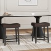 Saddle Bar Stools, Counter Height Barstools with Thickened Cushion, Faux