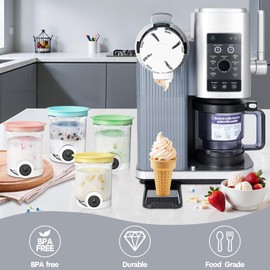 HBCyole Ice Cream Pints Containers for Ninja Swirl Ice Cream Maker NC700 Series,4Pack