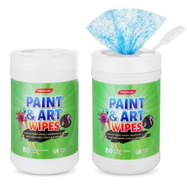 Dimsile 2 Pack Paint Remover Wipes 160 Pcs Wipes for Paint Prep and Cleanup Paint Removal Glue Stains Latex Cleaner for Wet Paint, Caulking, Epoxy, Colorant from Hands Surfaces