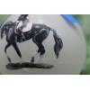 H002 Hand-made Christmas Ornament horse - black piaffe dressage