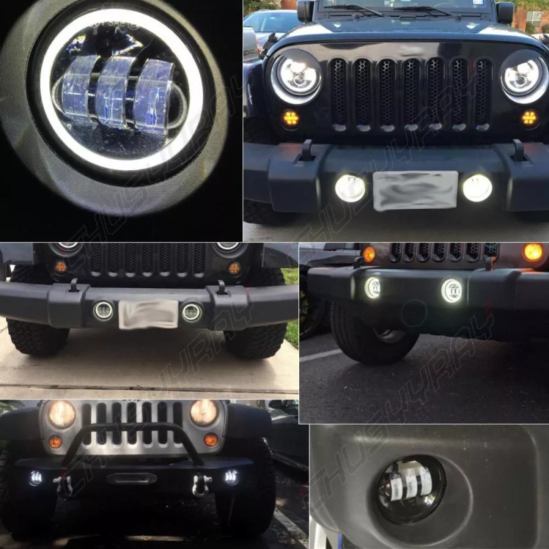 CHUSYYRAY For 2003-2009 Hummer H2 Pair Bumper LED Fog Lights