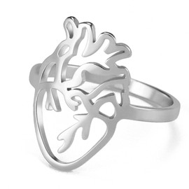 TEAMER Ausgehöhlter Anatomischer Herz Ring Anatomie Ring Modischer medizinischer Biologie Schmuck aus Edelstahl für Ärzte Krankenschwestern Frauen und Männer (Silber, Durchmesser 19 mm)
