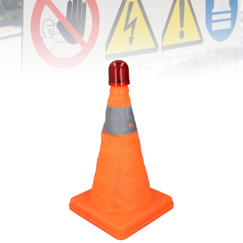 2 Set 30cm Traffic Cones Foldable Reflective Strips Road Safety