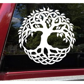 Minglewood Trading Green - Tree of Life Yggdrasil Vinyl Decal - Norse Mythology - Die Cut Sticker - 8w x 8h inches