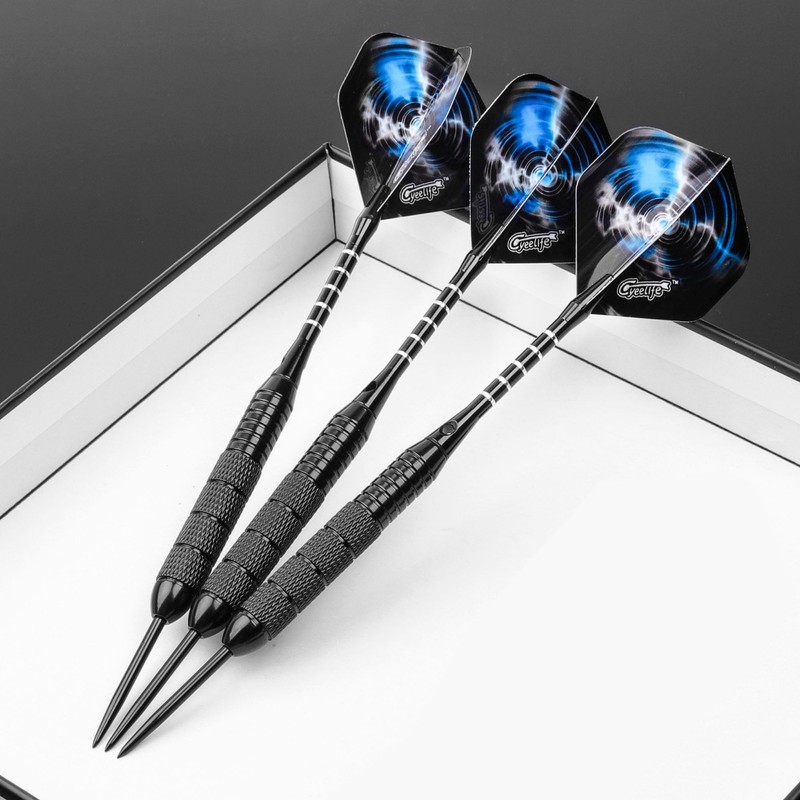 CyeeLife 12 Pack Steel Tip Darts, Professional Metal Dart Set