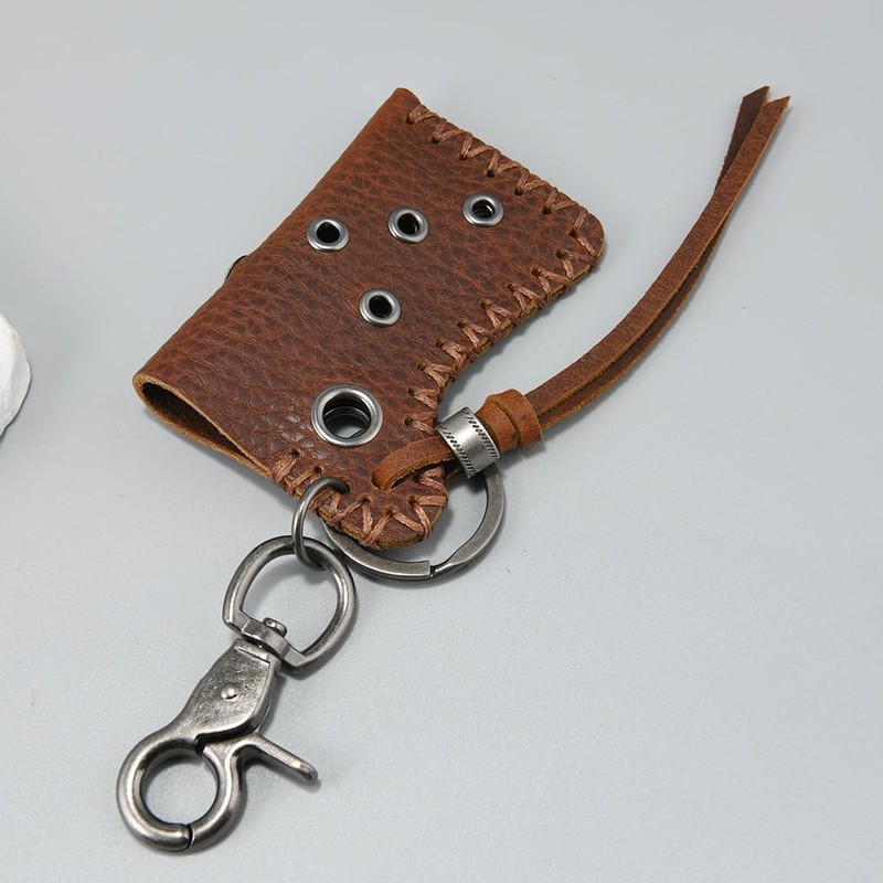 Rockyu Keychain, Men's, Genuine Leather, Stylish, For Outdoors, Convenient, With