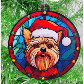 Generic Yorkshire Terrier Santa Dog Ornament