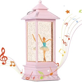 11" H Ballerina Music Box Snow Globe,Lighted with 6H Timer Valentines Snow Globe Ballerina Dancing Glittering,Ballerina Snow Globes for Girls/Mother's Day