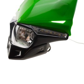 GOOFIT Green H4 12V 35W Headlight Mini Indicator Lights Light Mask with Front Trim Replacement for Motorcycle Motocross Racer ATV Motorcycle Dirt Bike Pocket Bike