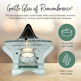 Pavilion - Stars in The Sky - 6" x 6" x 2.25" Star-Shaped Tealight Candle Glass and Mirror Holder - in Memory Bereavement Memorial Loss Gift