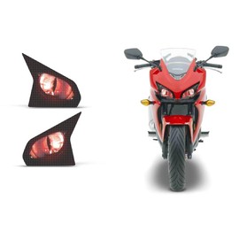 AMR Racing Sport Bike Headlight Eye Graphics Decal Cover Compatible with Honda CBR 500RR 2013-2014 - Eclipse Red