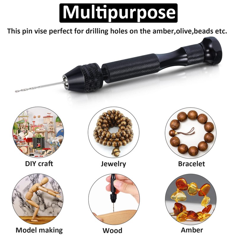 Mudder 57 Pieces Micro Hand Drill Bits Set with Pin