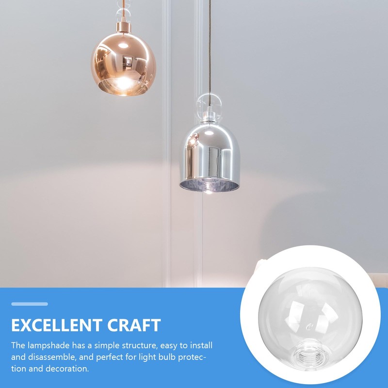HOMSFOU Clear Glass Globe - 100mm Ball Lamp Shade Replacement