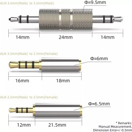 Unbranded/Generic Headphone Adapter 3.5mm Male to 2.5mm Female, 4 Poles Jack Stereo Adapter 3 in 1