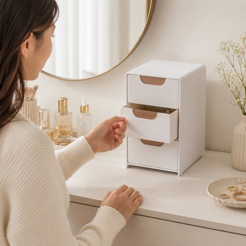 Mini 3-Drawer Desk Organizer for Small Items – Compact Storage