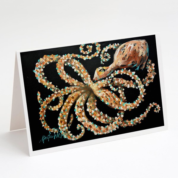 Caroline's Treasures Eye On You Octopus Greeting Cards Pack of