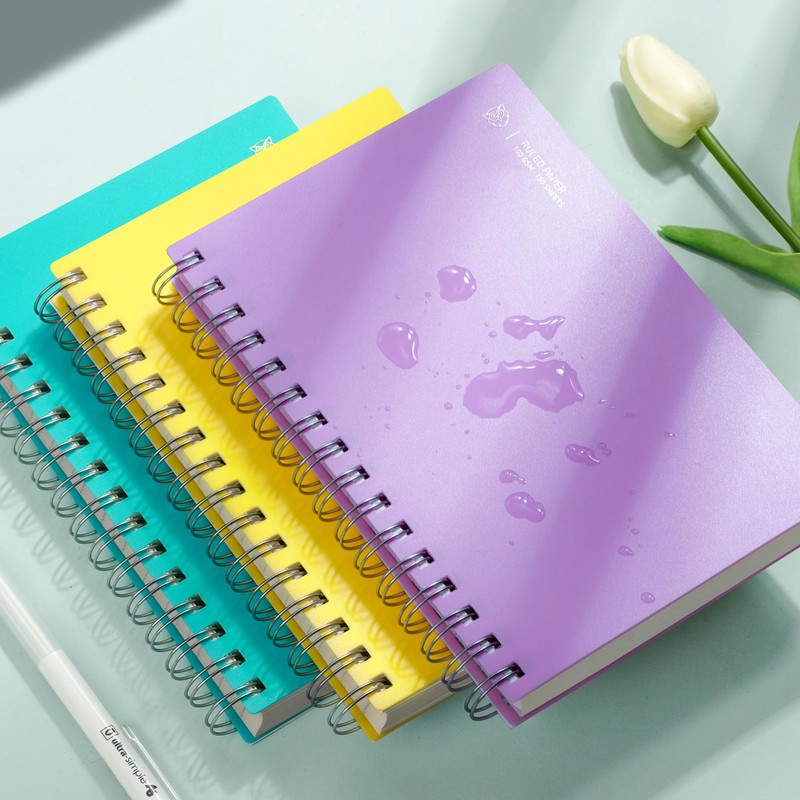 EMSHOI A5 Notebook Lined 300 Pages/150 Sheets, Wirebound Spiral Notepad,