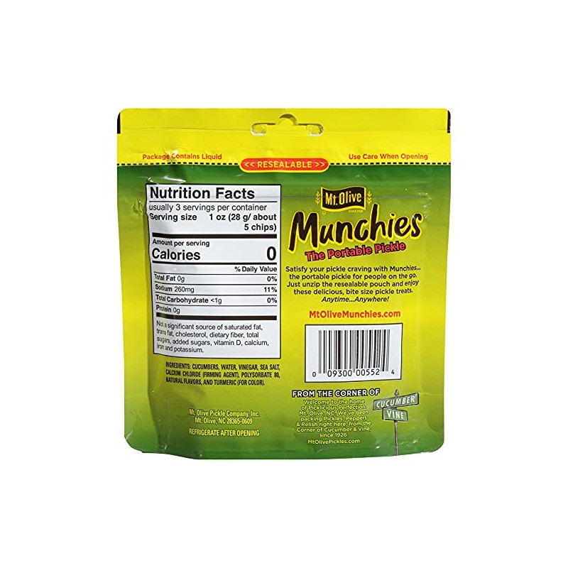 Mt. Olive Munchies Kosher Dill Chips in Pouches, 4.8 Ounce