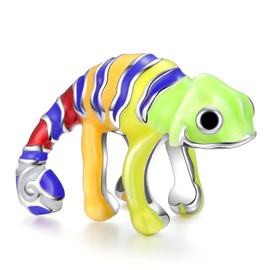 LNQOBU 925 Silver Glow in the Dark Firefly Charms Pendant, Colour Changing Chameleon Charms Bead Charms Suitable for Women's Bracelets and Necklaces, Sterling Silver Cubic Zirconia