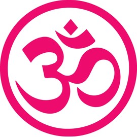 ANGDEST OM Yoga Meditation Comic (Pink) (Set of 2) Premium Waterproof Vinyl Decal Stickers for Laptop Phone Accessory Helmet Car Window Bumper Mug Tuber Cup Door Wall Decoration