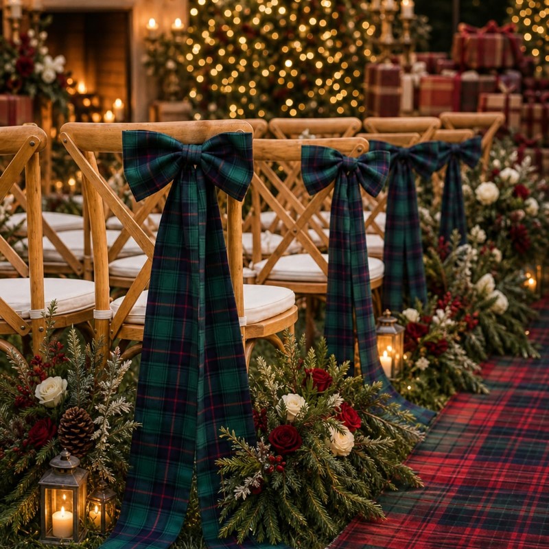 Norme 6 Pcs 10 x 42" Large Tartan Plaid Bows