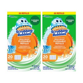 Scrubbing Bubbles Toilet Fresh Brush Flushable Refills 20 CT (Pack of 2)