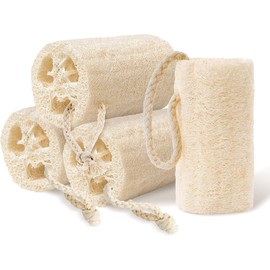 Zacate Para Cuerpo, Cepillo Para Cuerpo, 4 Piezas de Esponjas Naturales de Lufa, Exfoliante Corporal para Hombres y Mujeres, Ideal para Limpieza de Piel y Uso en Hogar, 10 x 4.5 x 7 cm
