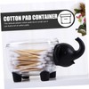 STOBAZA 2pcs Animal-Shaped Cotton Swab Holder Makeup Cotton Organizer for