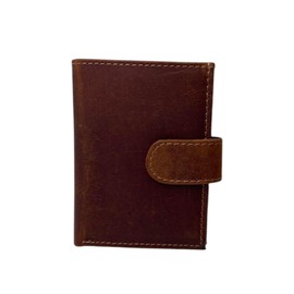 Velluci Pelle Genuine Leather RFID Credit Card Holder, Studded Enclosure, Slim Card Holder (Tan)