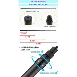 FOR GoPro Camera USACarbon Fiber Handheld Extension Pole Selfie Stick Monopod
